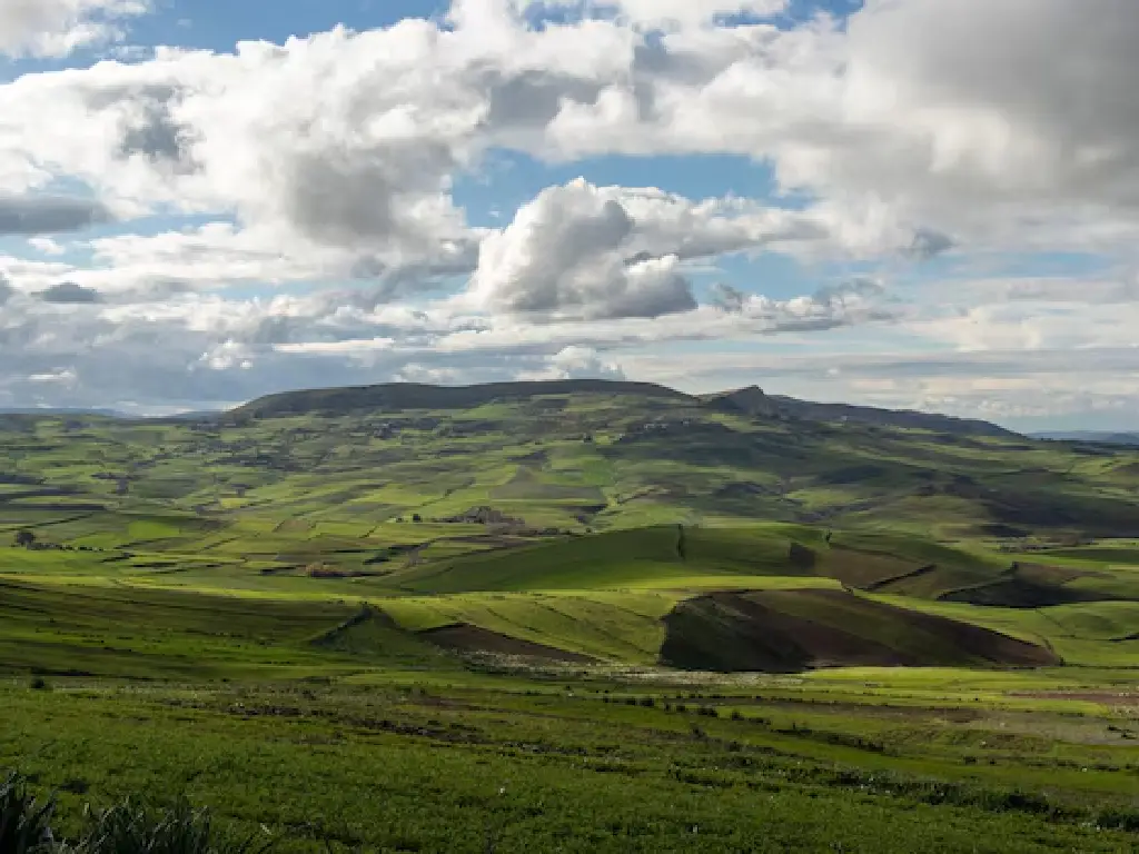 Paysage de collines à Bazina Joumine - Bizerte